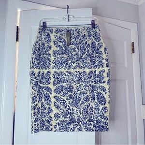 ❄️J Crew Collection Navy and Cream Sequins Pencil Skirt